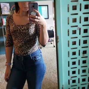 Cheetah Print. Scoop neck and back shirt